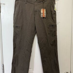 Brown Cargo Pants with Straight Leg and Belt Loops